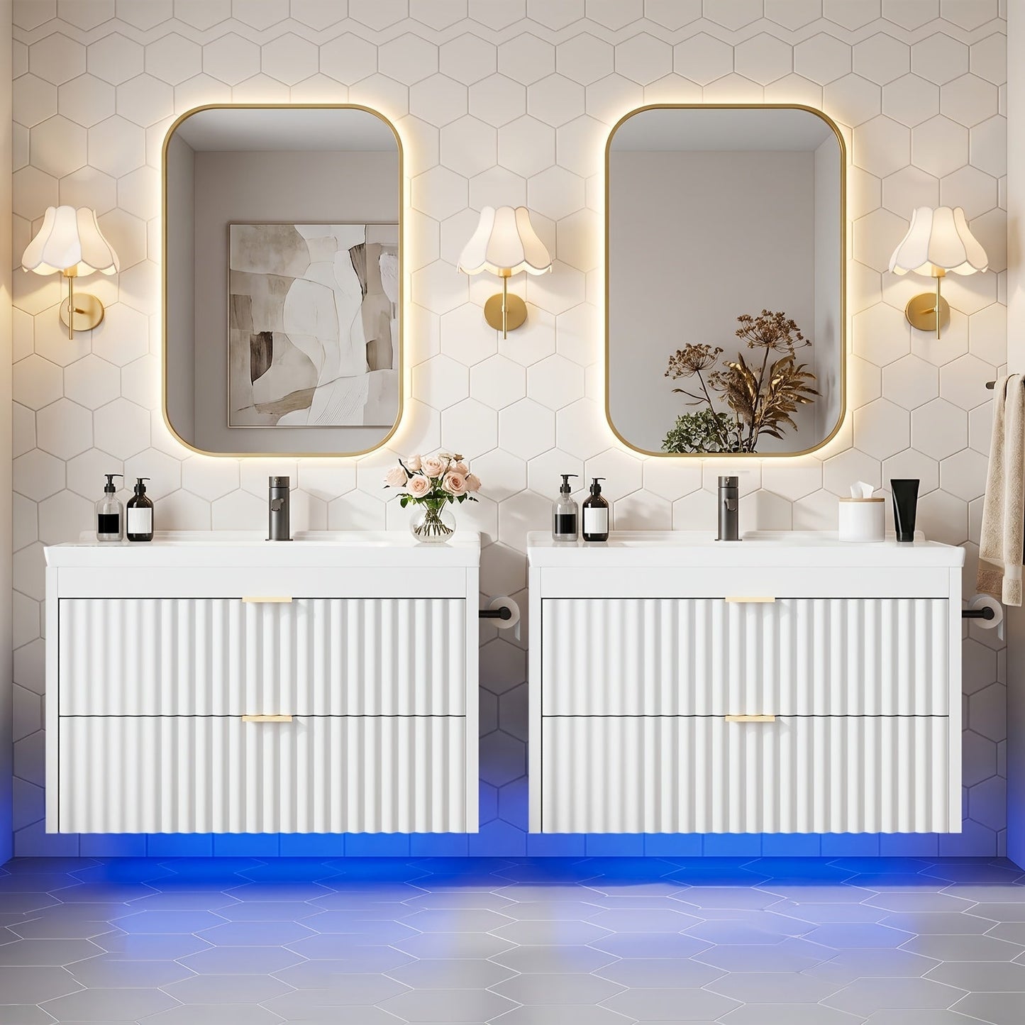 Bathroom Vanity shown in the White-2pcs option