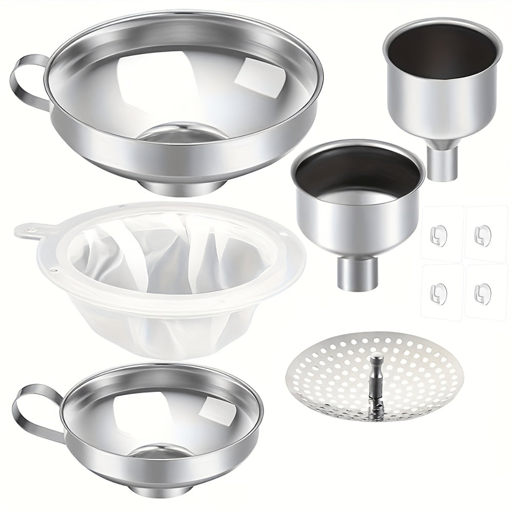 Stainless Steel Funnel Set of 12 Wide Mouth Kitchen Funnels for Mason Jar Canning Liquid Oil Jam Salad Dressing Transferring
