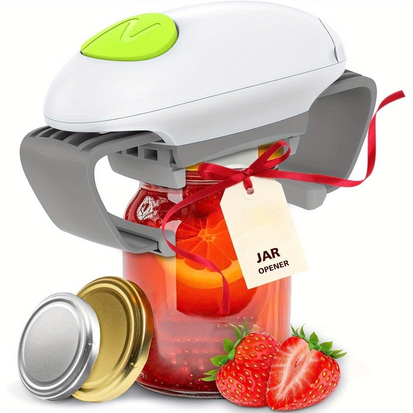 Electric Jar Opener & Bottle Opener, One-Touch Lid Opener for Arthritic Hands, Seniors & Weak Grip