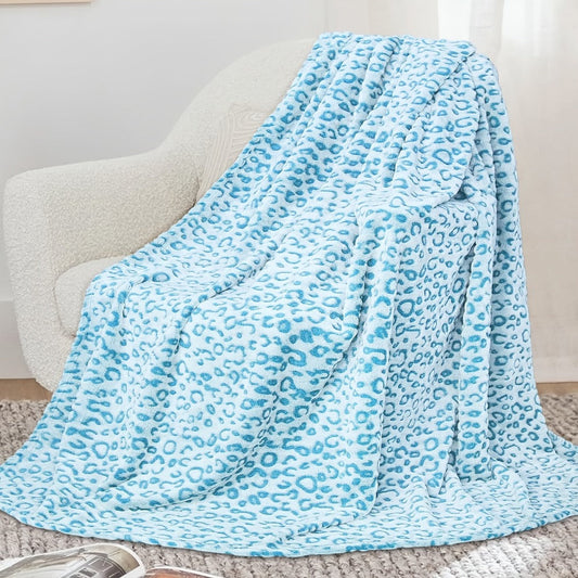 Raised Leopard Pattern Throw Blanket in Five Colors and 14 Listed Size-and-Color Combinations