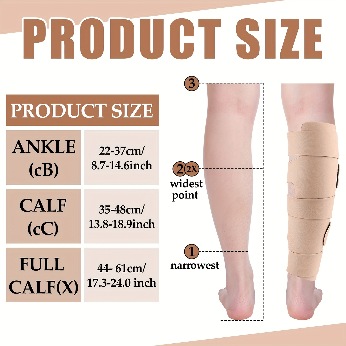 Compression Leg Wraps 2pcs Adjustable Lower Leg Support – Shin Splint Wrap for Leg Heaviness, Fatigue & Swelling Relief