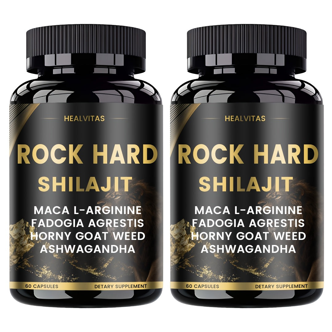 Shilajit Ashwagandha Capsules with Taurine, Ginseng & Turmeric, 5-in-1 Natural Energy, Mood, Nerve & Antioxidant Support