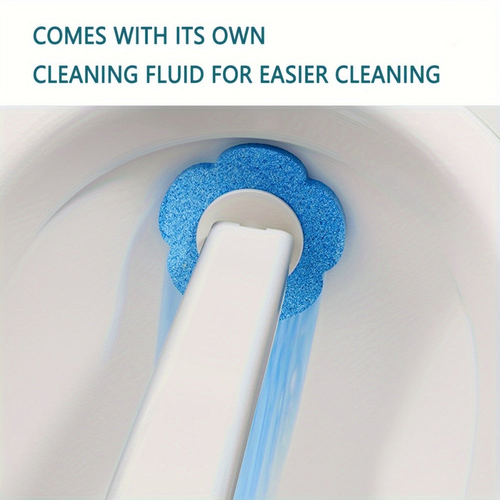 Disposable Toilet Brush Set with Replaceable Heads – 7-Piece Bathroom Cleaning Kit, Portable & Durable