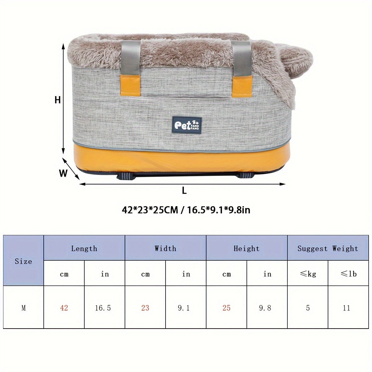 Pet Car Seat Carrier Bag Portable Safety Booster Seat for Dogs & Cats – Foldable Travel Bag with Car Pad, Secure Outing Bag