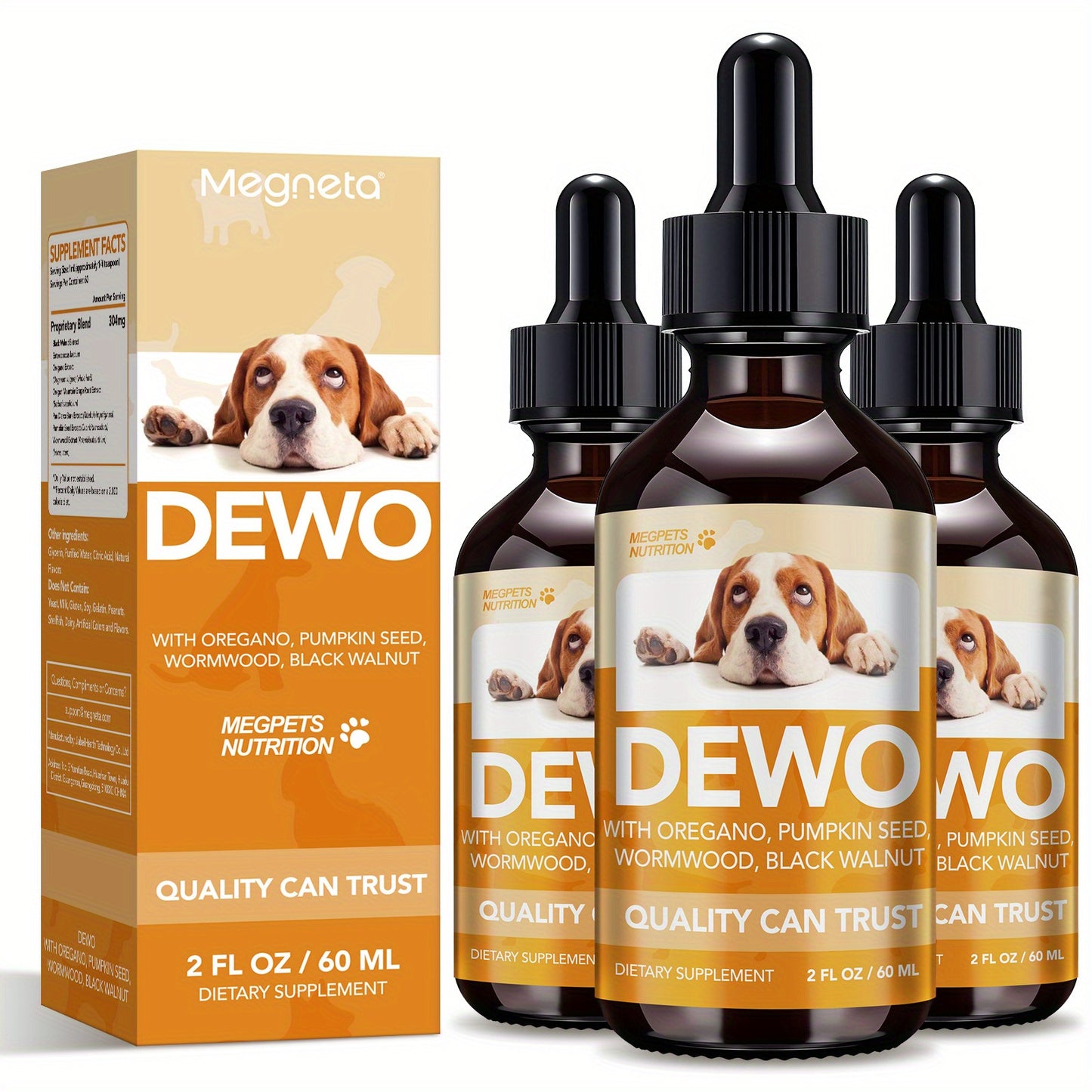Pet Intestinal Cleanse Drops – Natural Herbal Supplement for Dogs & Cats with Wormwood & Black Walnut, Gut Health & Flora Balance Support