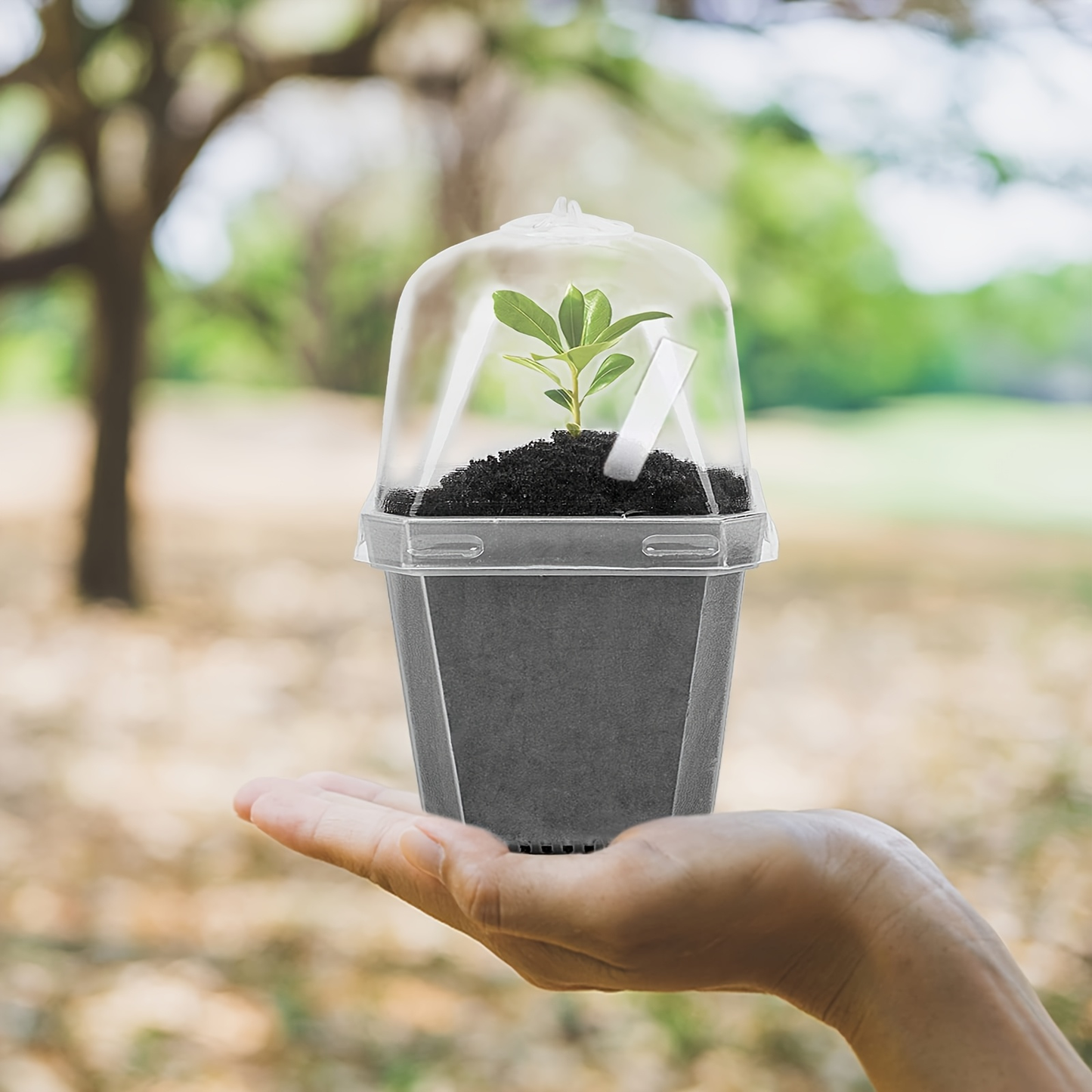 Clear Nursery Pots 3 Inch with Humidity Dome Lids 30pcs | Stackable Seed Starter Pots | Built-In Labels | Succulents Seedlings Cuttings