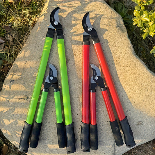 Long-Handle Bypass Loppers in Red or Green with Black Foam Grips and H or L Checkout Options