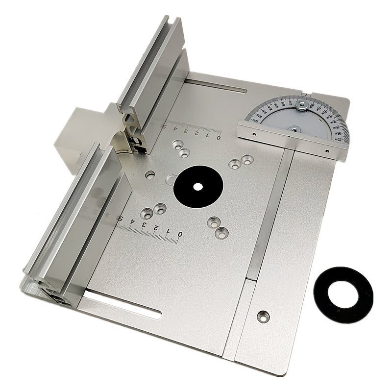 Aluminum Router Table Insert Plate with Fence & Miter Gauge - Precision Woodworking Tool, Dual Function Design