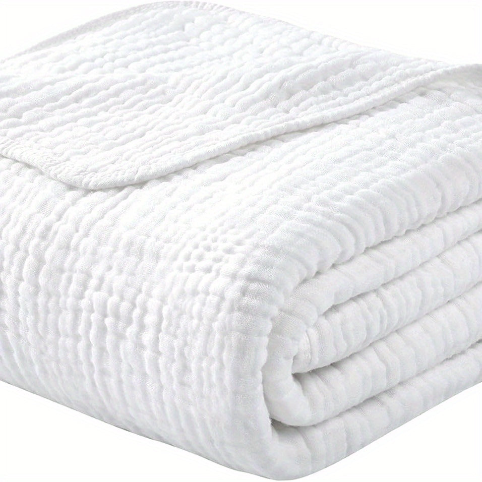 Morandi Cotton Muslin Blanket 6-Layer, Gauze Throw for Couch & Bed, Breathable All Season, 6 Colors