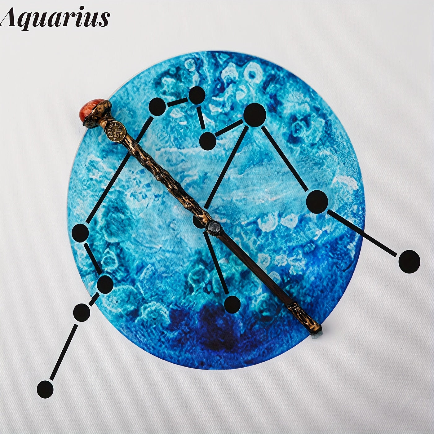 Zodiac Crystal Magic Wand with Gift Box – Handmade Astrology Wand All 12 Signs Aries Taurus Gemini Cancer Leo Virgo Libra Scorpio