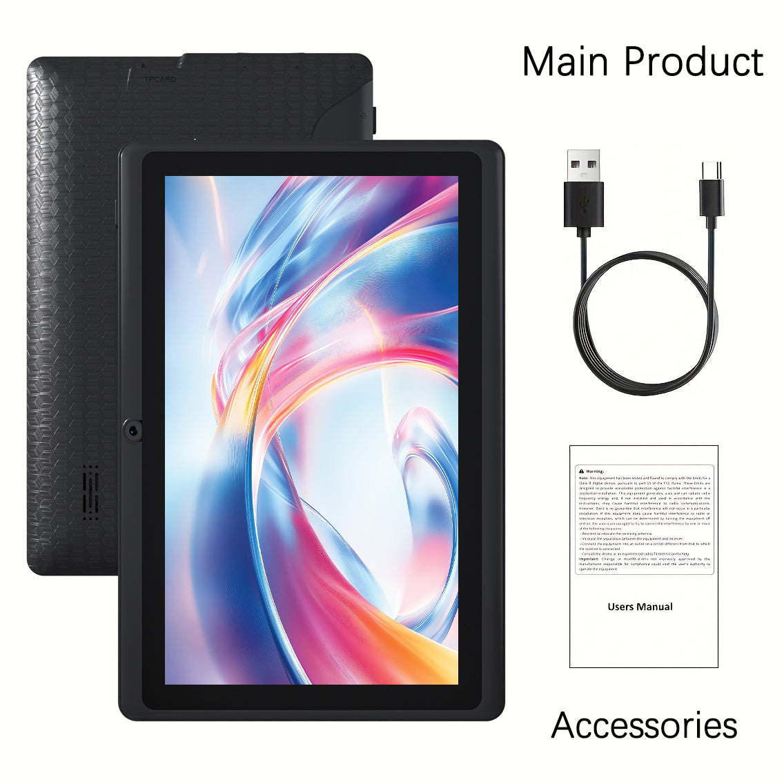 Android Tablet 7-Inch with Android 12, 4GB RAM, 32GB Internal Storage, Quad-Core CPU and Dual Cameras