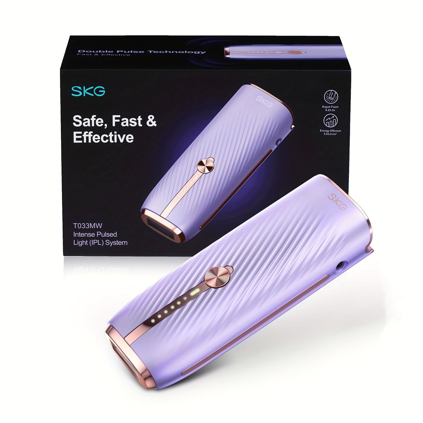 IPL Hair Removal Device Permanent Dual-Pulse Epilator with Red Light Therapy Unlimited for Everyday Face, Beard and Body Grooming