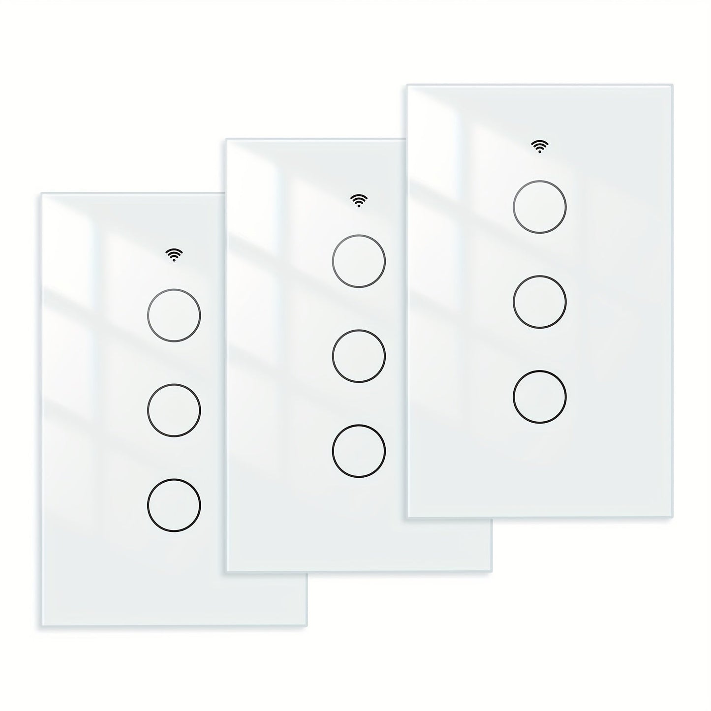 No Neutral Wire Smart Touch Wall Switch MOES WiFi 1/2/3 Gang Single Fire, Works with Alexa & Google Home