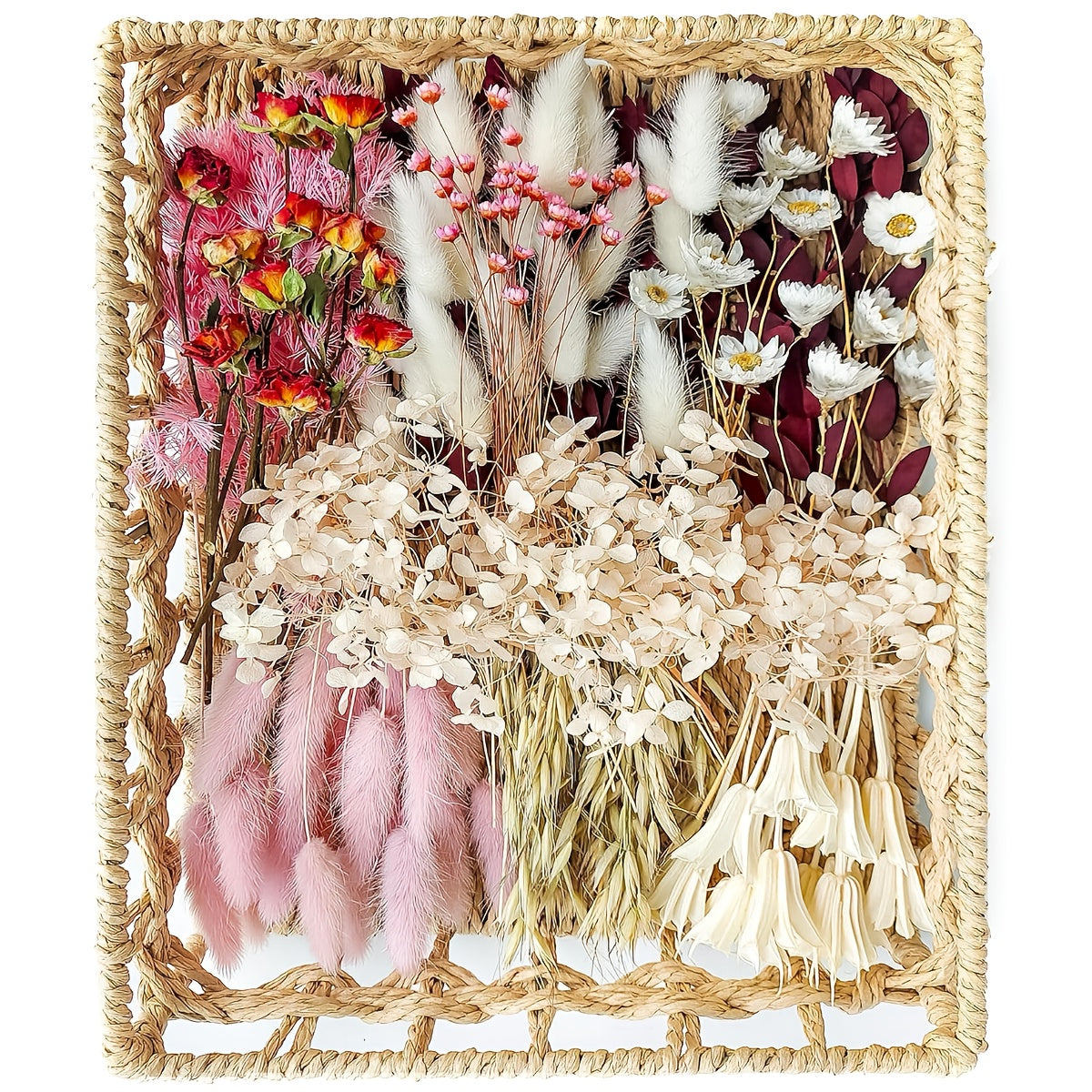 Dried Flower Bouquet with Pampas Grass - Boho Wedding Centerpiece Dried Floral Arrangement for Entryways, Bedrooms and Living Spaces