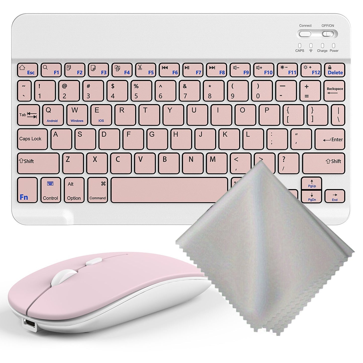Wireless Keyboard and Mouse Combo with Mouse Pad, Silent 2.4G USB Full Size Keyboard Mouse Set for PC Laptop Mac Desktop