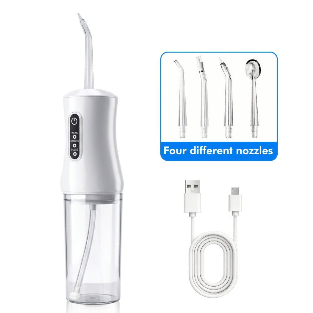 Adjustable Pressure Water Flosser with Interchangeable Nozzles – USB Rechargeable Smart Electric Oral Irrigator for Deep Teeth & Gum