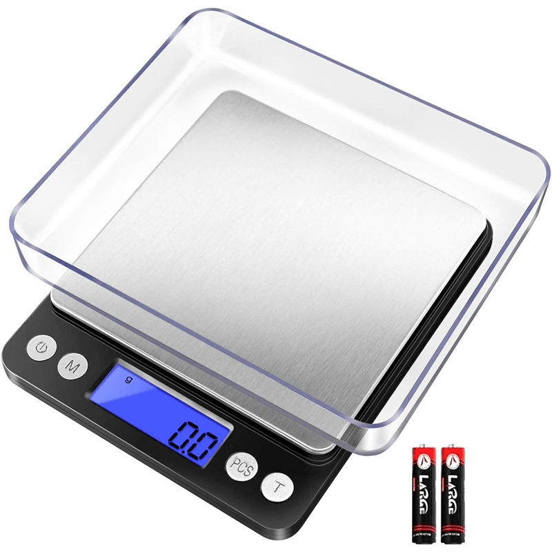 Digital Kitchen Scale Pocket Food Scale 3000g x 0.1g Accuracy, 6 Unit Modes LCD Display Tare Function