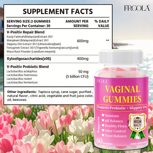 Feminine Private Care Gummies with Kacip Fatimah Fenugreek Maca Root Slippery Elm Manjakani Probiotic Blend