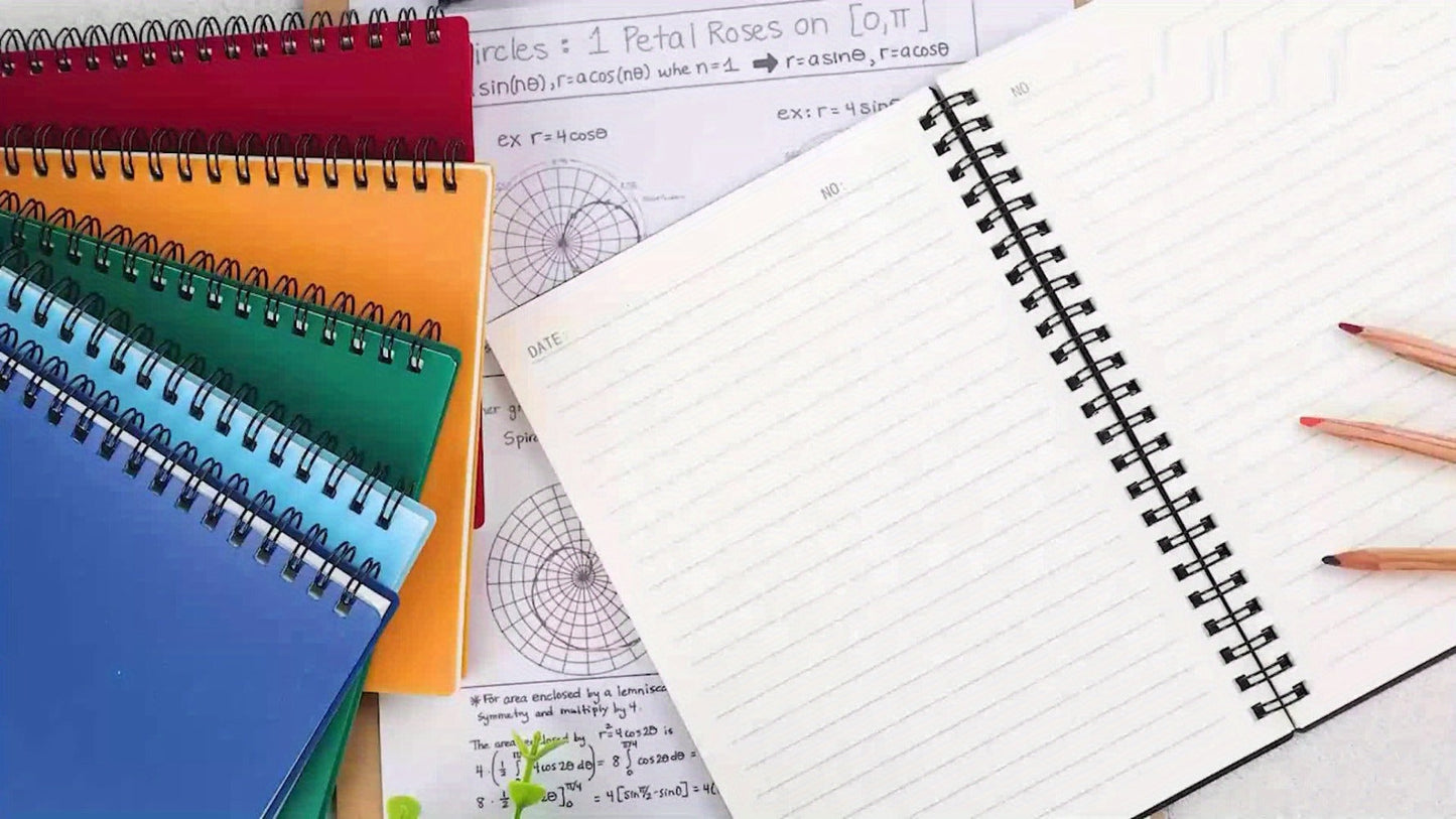 Spiral Notebooks 6 Pack Hardcover A5 Lined Journal College Ruled 480 Sheets 960 Pages No for Entryways, Bedrooms and Living Spaces