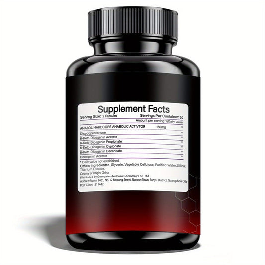 Anabol Hardcore Anabolic Activator for Men, Advanced Energy, Strength & Performance Formula with 6-Keto-Diosgenin & Hecogenin