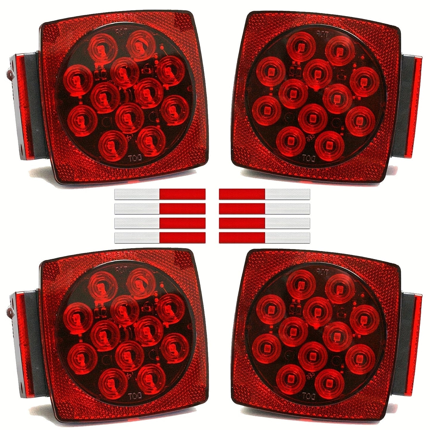 12V LED Trailer Tail Lights Kit – Stop, Turn Signal, Brake & License Plate Light for Trailers Under 80" – Boat, RV, Camper, Truck