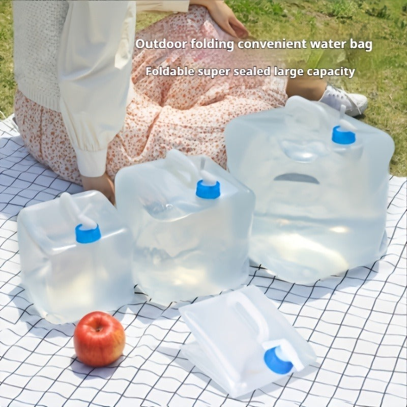 Foldable Water Storage Container 5.28 Gallon, Food-Grade BPA-Free Collapsible Water Jug with Spigot & Handle