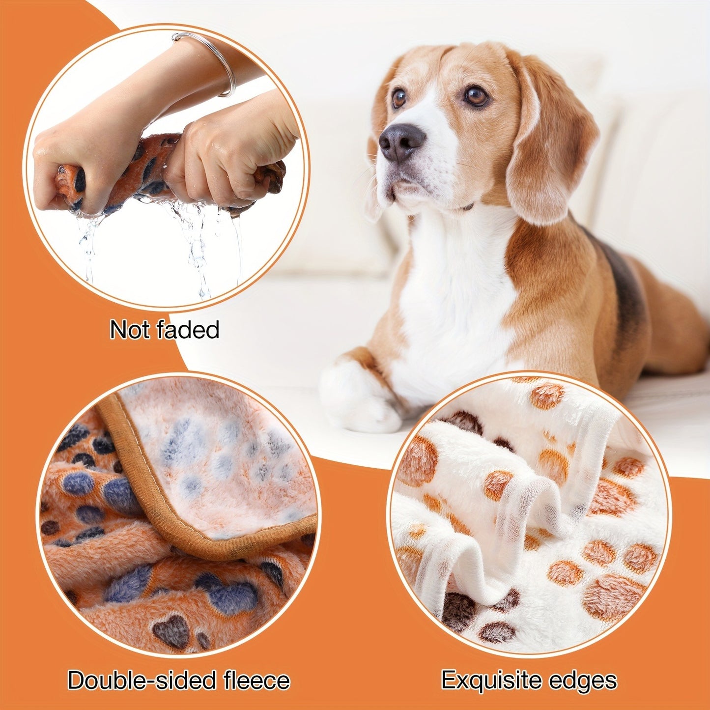 Pet Blanket Fleece 18 Pack Soft Warm Sleep Mat 23x16 Inch, Cute Paw Bone Star Heart Print Fluffy Bed Blanket for Dogs Cats Kittens Puppies