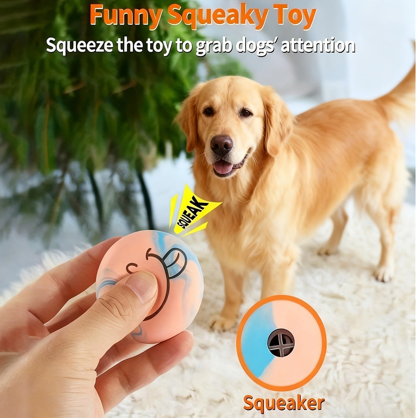 Six-Pack Squeaky Latex Dog Ball Set with Assorted Cartoon Faces and 2.2-Inch Pictured Diameter