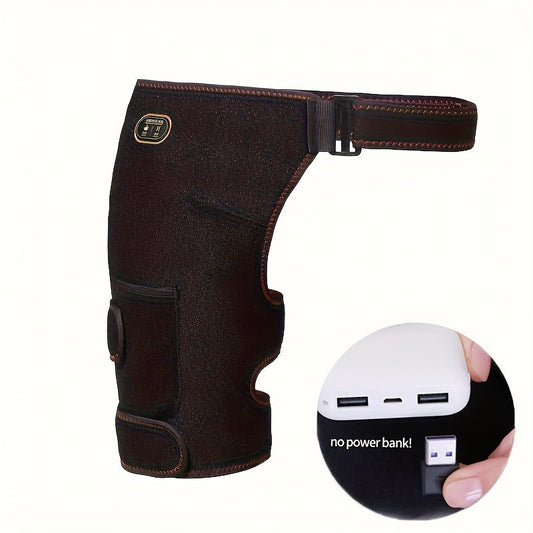 Heated Hip Massager with USB Electric Heat & Vibration – Compression Hip Groin Thigh Support Wrap for Spine & Anti-Cold Warmth