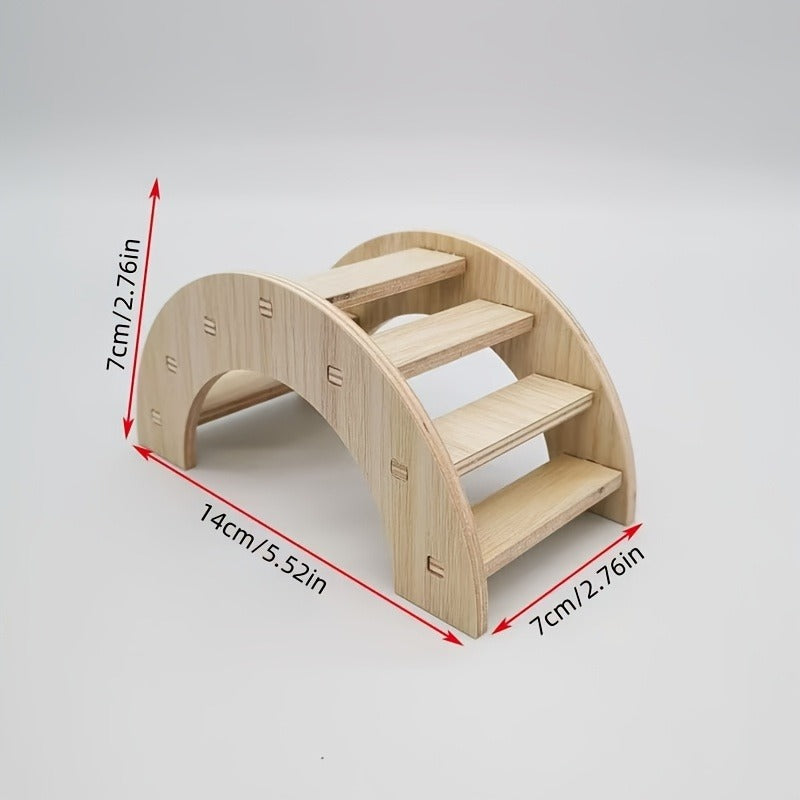 Hamster Cage Accessories 6-Piece Wooden Set – Running Wheel, Villa House, Swing, Nesting House for Hamsters Guinea Pigs Gerbils