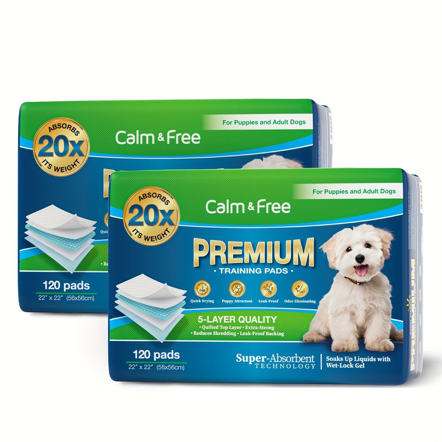 Disposable Dog Pee Pads for Puppy Training – Super Absorbent Leak-Proof Potty Pads with Odor Control, Housebreaking Training Pads for Dogs