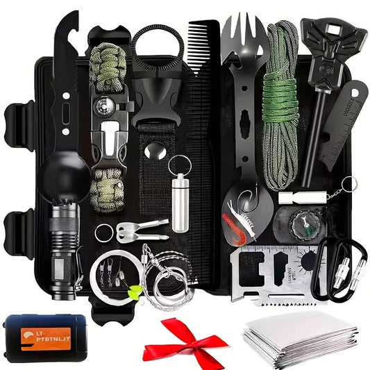 Tactical Knife Set 28-in-1 Survival Equipment – Men's Outdoor Tool Kit for Camping, Hunting, Fishing & Hiking | Perfect Father's Day Gift