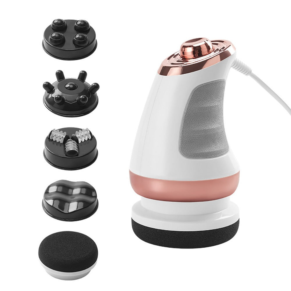 Handheld Body Massager with 5 Interchangeable Heads & 3 Pads, Adjustable Vibration Intensity, Full Body for Abdomen