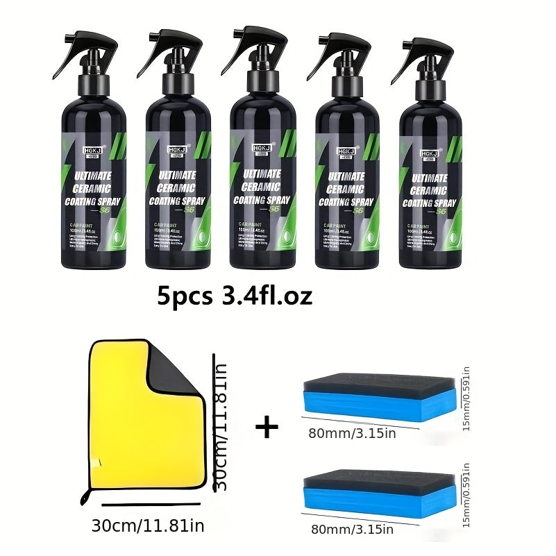 Car Ceramic Coating Spray by HGKJ with 100ml and 300ml Bottle Options for Exterior Paint Application