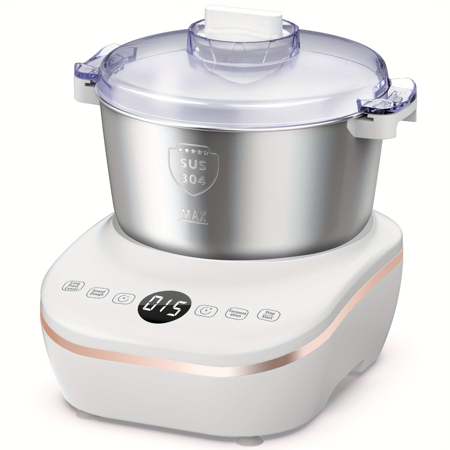 Electric Dough Maker 7Qt with Fermentation Function - 250W Dough Kneading Machine, 304 Stainless Steel Bowl