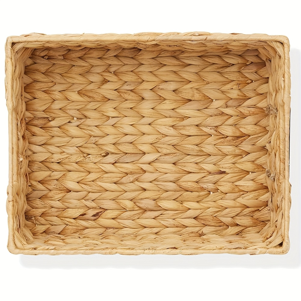Water Hyacinth Pantry Storage Baskets with Chalkboard Labels, 9 x 12 x 5-Inch, 1- to 4-Pack