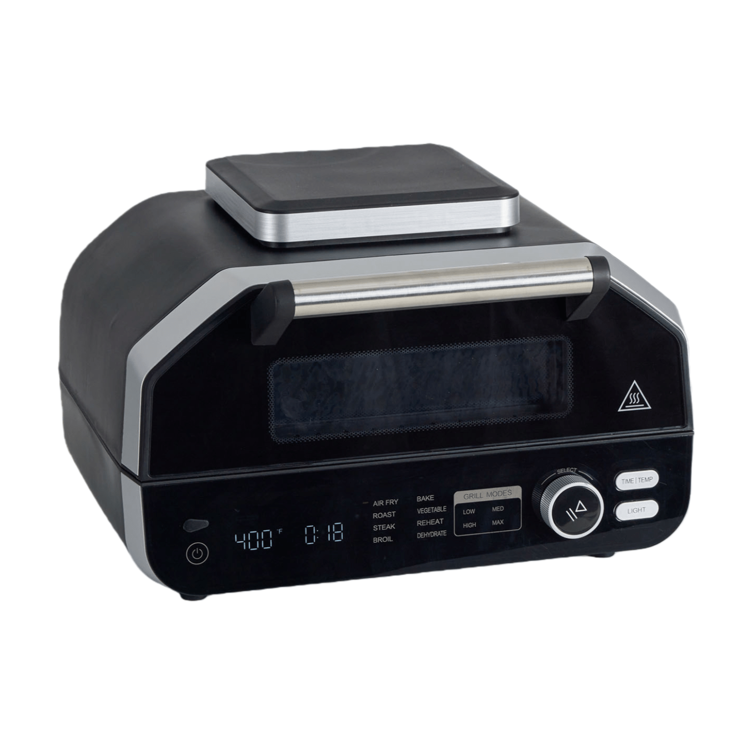 Air Fryer Grill Combo 8-in-1 Electric Indoor BBQ, Large Non-Stick Surface, Fry Basket Included, Grill