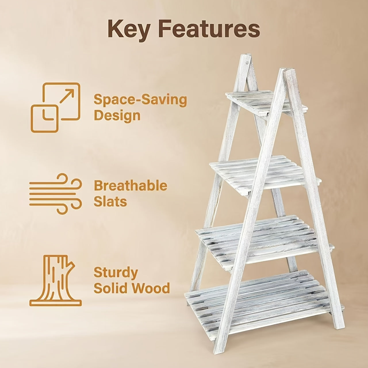 Ladder Shelf shown in the White option