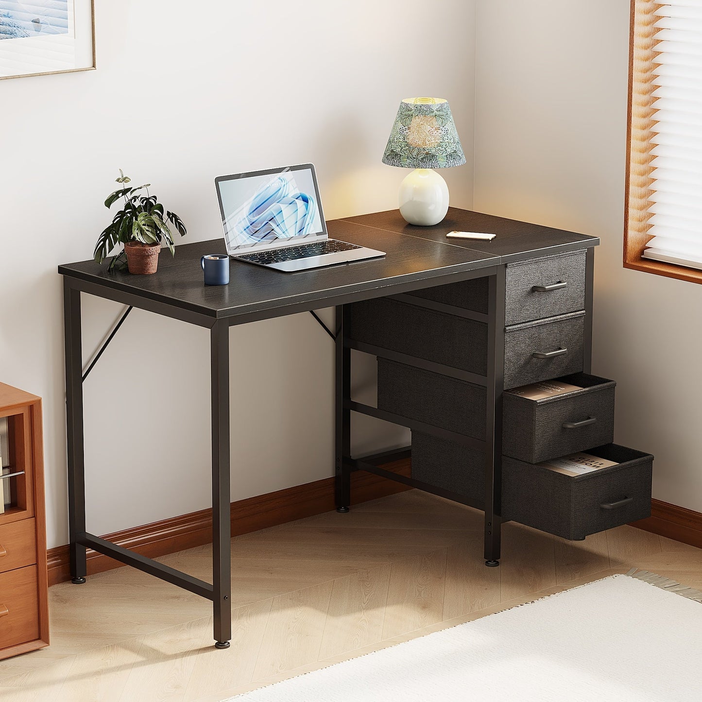 Computer Desk shown in the Black, 40 Inches option