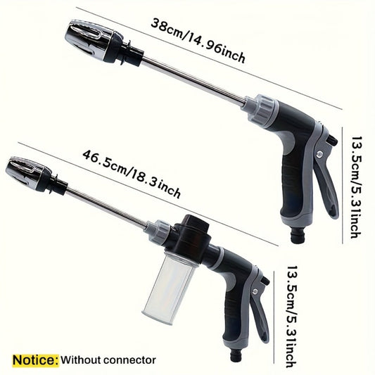 High Pressure Car Wash Spray Gun with Adjustable Nozzle – 3/4" & 1/2" Quick Connect, Multi-Function Garden Hose Sprayer for Car Cleaning