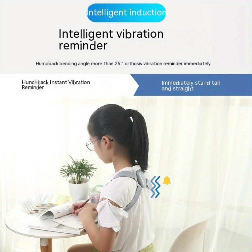 Smart Posture Corrector with Vibration Alert, Wireless Rechargeable Posture Trainer & Back Support Belt for Men Women