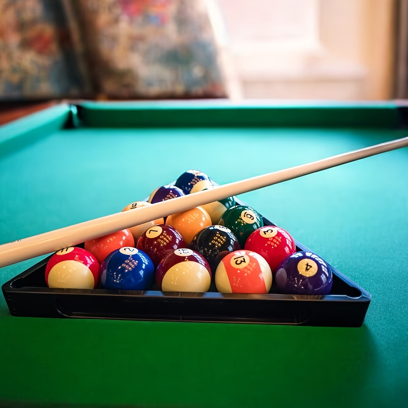 Billiard Ball Set 16-Piece 2-1/4 Inch Premium Pool Balls – Complete 8-Ball Set with Aiming Guide & 2 Chalks for Home Game Room