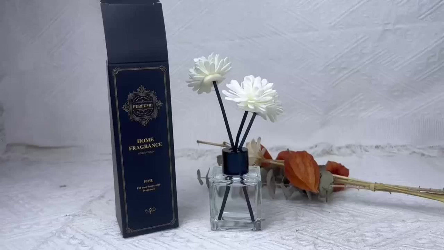 Reed Diffuser Set 50ml Glass Bottle - Aromatherapy Fragrance Sticks for Bedroom Living Room for Entryways, Bedrooms and Living Spaces