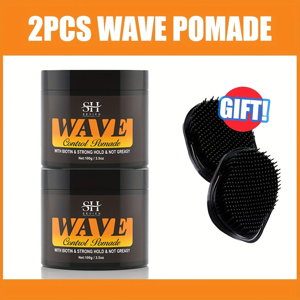 360 Wave Pomade Strong Hold Hair Styling with Jojoba Oil – Frizz Control Moisturizing Formula for Dreads Locks Twists Coily Curly Wavy Hair