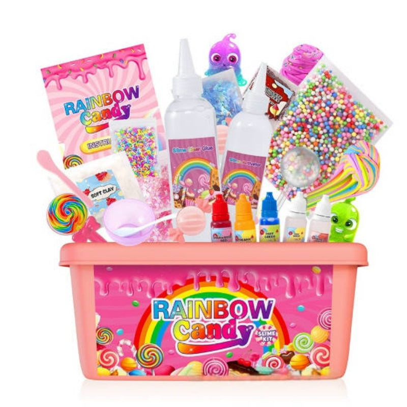 Novelty Slime Toy Ice Cream & Lollipop Set for Kids, Cute Food Shaped Squishy Slime, Fun Party Favors for Christmas Halloween Easter