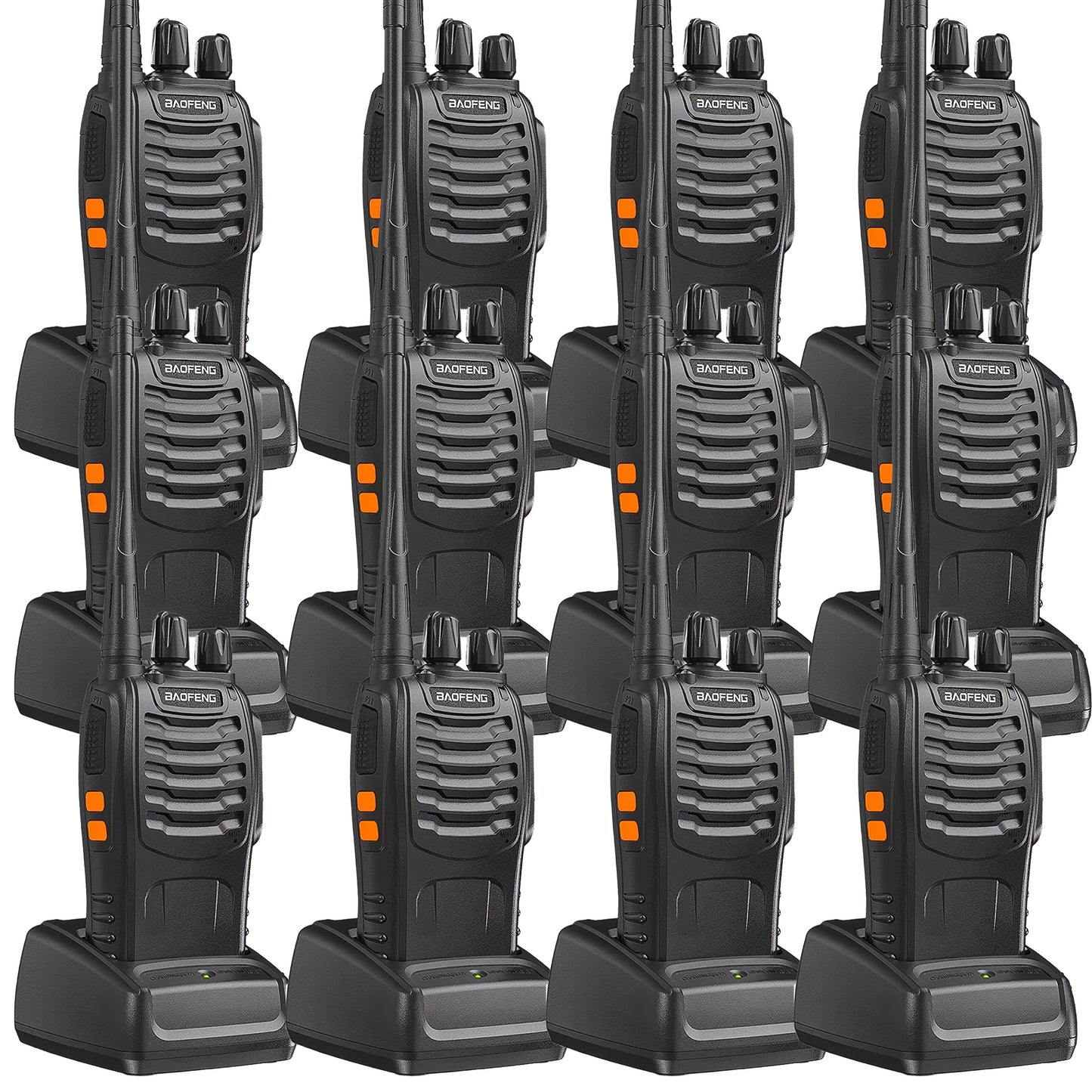 Baofeng UHF Walkie Talkies 16CH 5W, 2/4/6/8/10/12 Pack Two-Way Radios, USB Rechargeable 1500mAh Battery