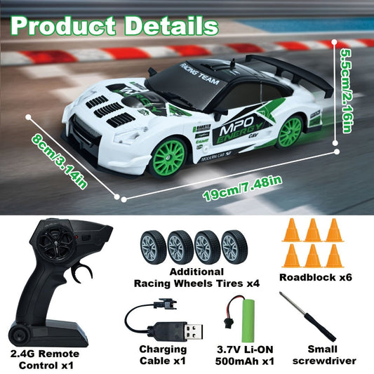 RC Drift Car 1:24 Scale 4WD High Speed Drifting Remote Control Sports Car for Adults Teens Boys Girls