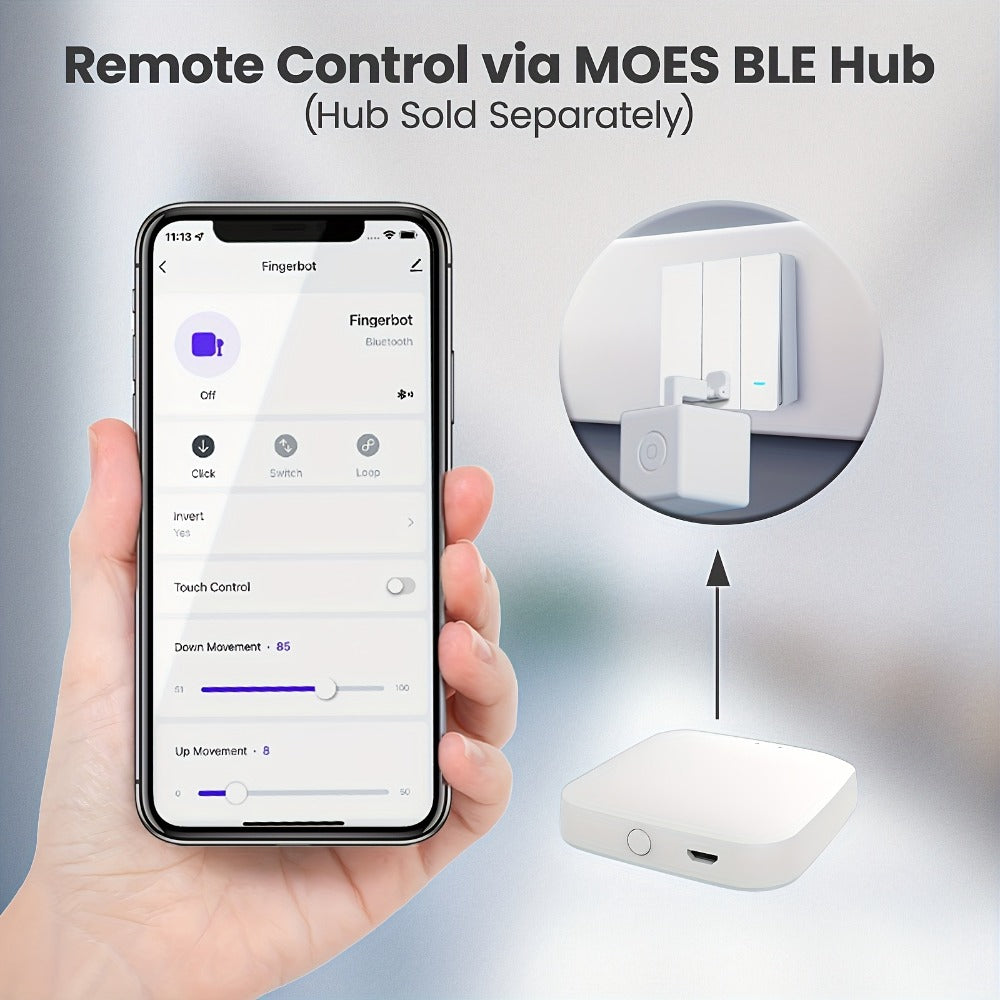 MOES Fingerbot Plus Smart Button Pusher Robot 2-Pack, Wireless Touch Control, Works with Alexa, Google Home & Smart Life App