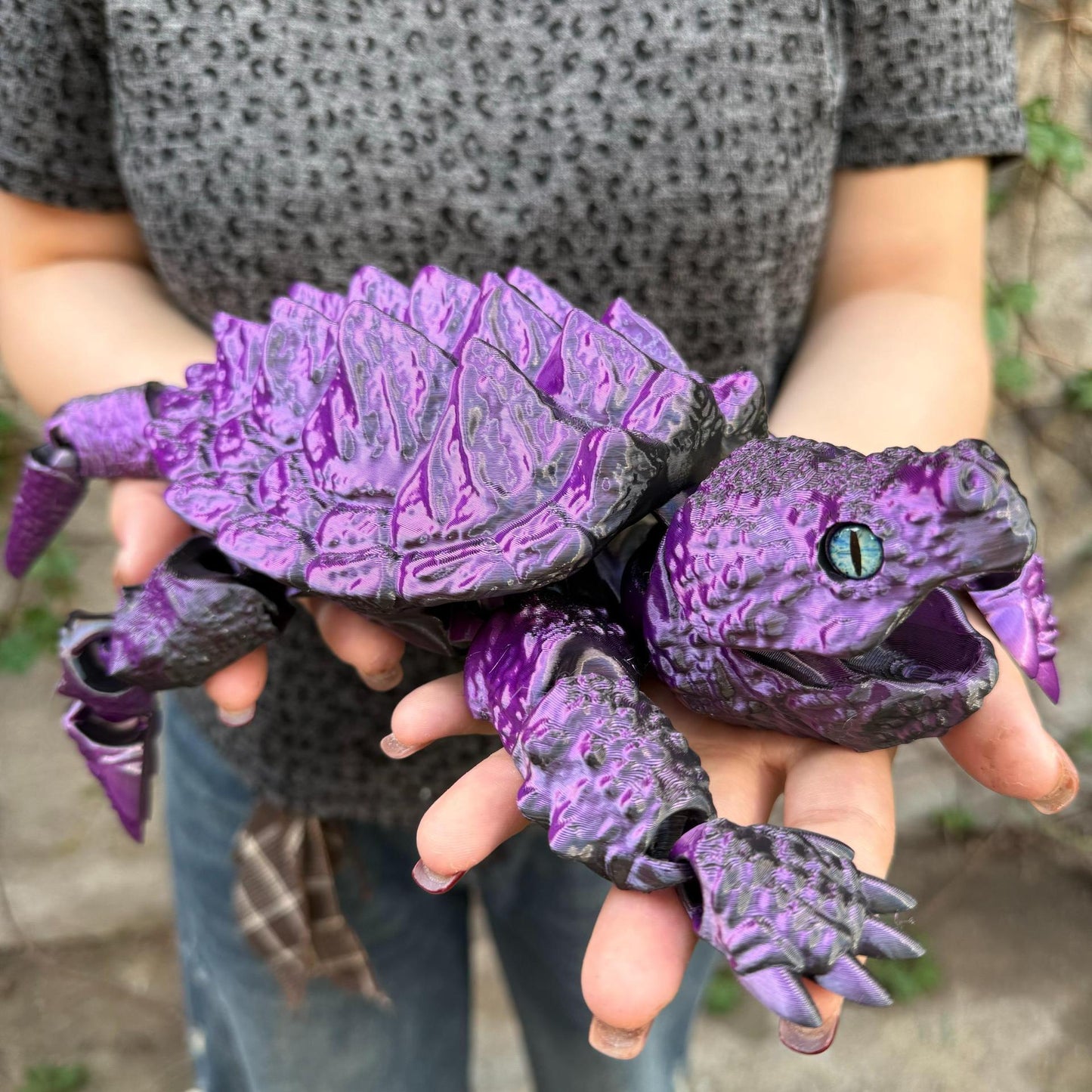 Articulated Crocodile & Turtle 3D Printed Figure, Large Flexible Movable Joints Poseable Animal Collectible