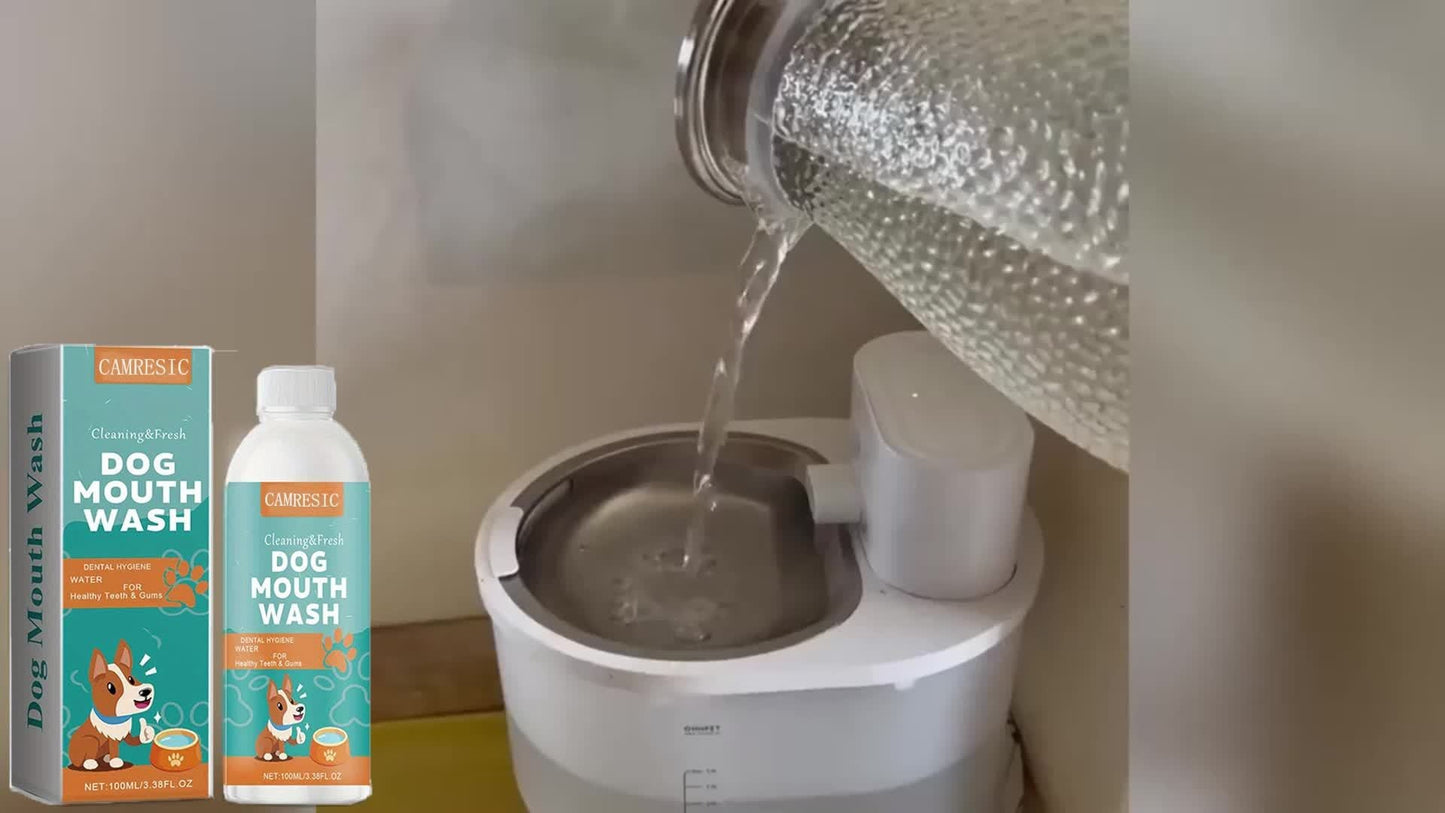 Dog Mouthwash for Fresh Breath with Peppermint Extract – Natural Dental Health Oral Care Liquid, Easy-to-Use Water Additive for Dogs